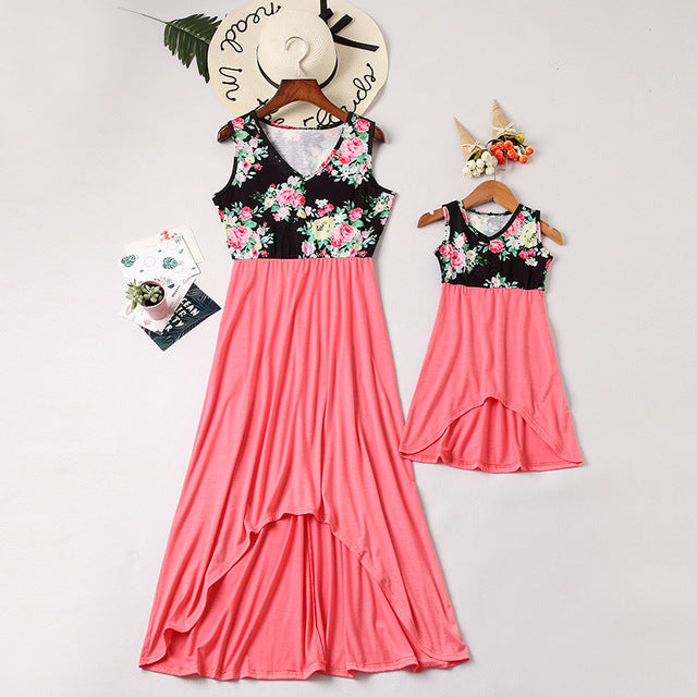 sleeveless mother daughter dresses