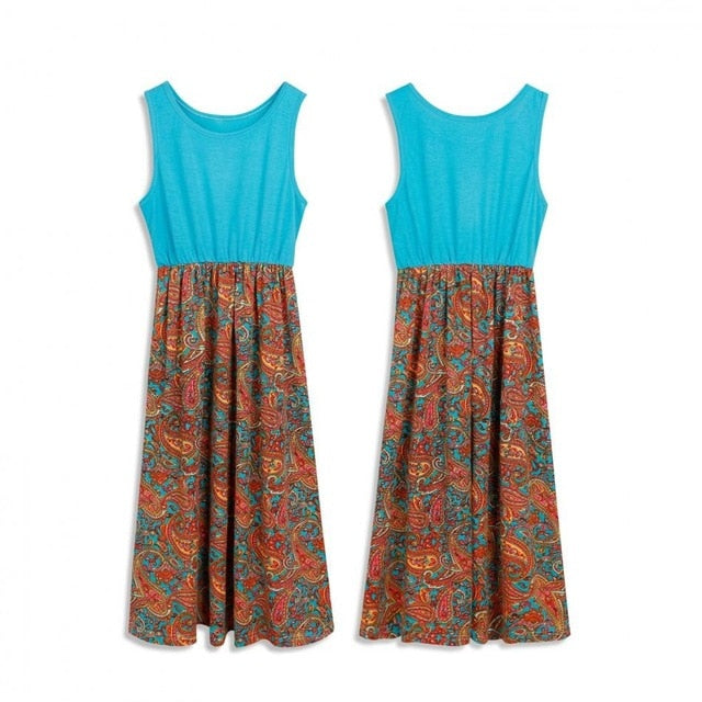 sleeveless mother daughter dresses