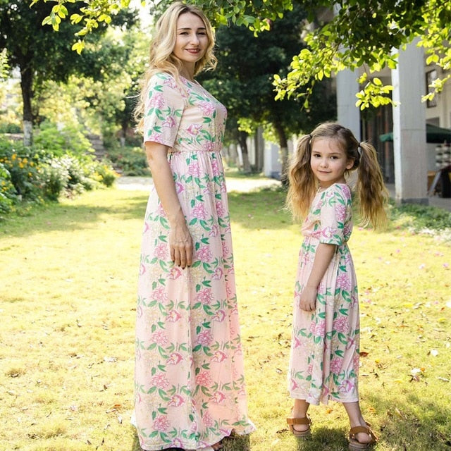 sleeveless mother daughter dresses