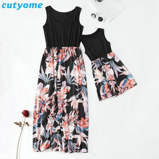 Mom And Daughter Sleeveless Dress