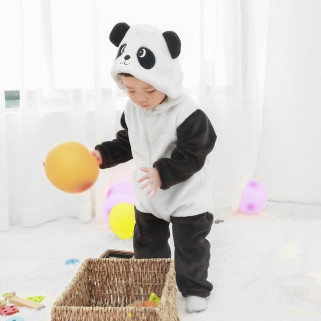 Cute Cartoon Flannel Baby Rompers